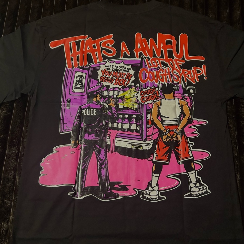Awful lot of cough syrup shirt, Size Large